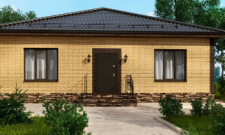 Проекты одноэтажных домов из кирпича | Строй-Вкс - Выкса от 3676 рублей