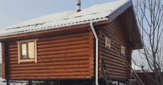 Баня из оцилиндрованного бревна под ключ в Выксе - от 136526 рублей